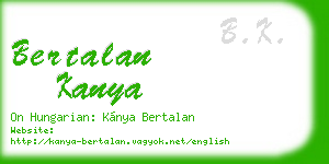 bertalan kanya business card
